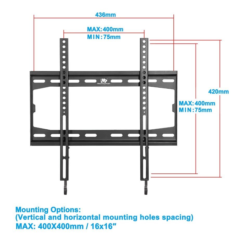 Mounting Dream MD2361-K TV Wall Mount Bracket for Most 26-55 Inch LED, LCD and Plasma TVs up to VESA 400 x 400mm... N3