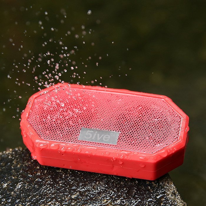 5ive Sport Rugged Outdoor & Shower Bluetooth 4.0 Speaker Portable Stereo IP65 Waterproof Speaker with Built-in... N14