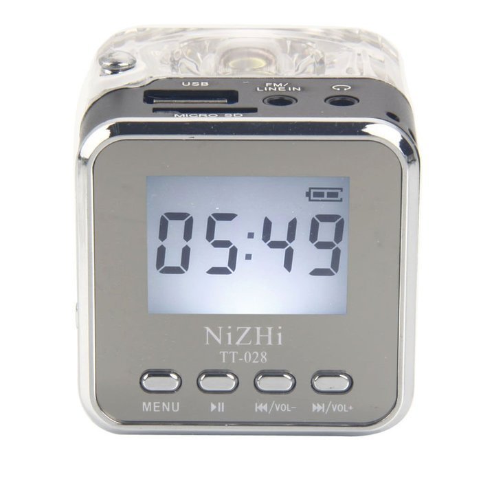 Black Mini Multimedia Speaker LCD MP3 FM Radio for MP3 US TT-028 N2