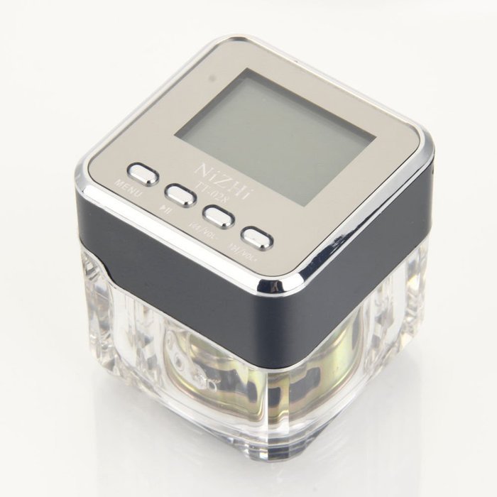 Black Mini Multimedia Speaker LCD MP3 FM Radio for MP3 US TT-028 N4