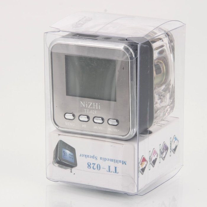 Black Mini Multimedia Speaker LCD MP3 FM Radio for MP3 US TT-028 N7
