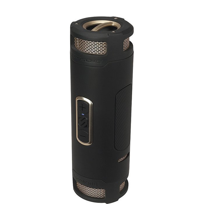 SCOSCHE boomBOTTLE+ Rugged Waterproof Wireless Bluetooth Speaker (Black/Gold)