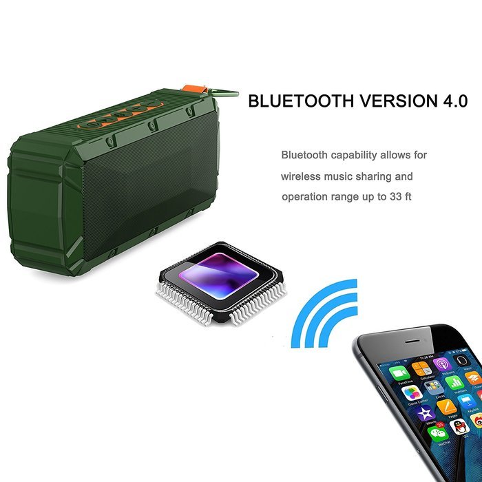 Tonicstar Bluetooth Speakers Outdoor Wireless Speakers Portable Speakers Subwoofer IPX6 Waterproof Bluetooth Speaker... N4