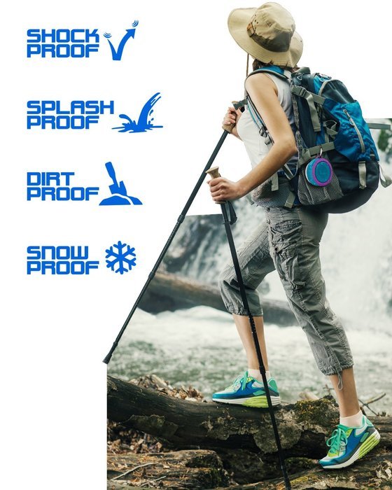 Aduro&reg; AquaSound WSP60 Shock / Splash / Dirt / Snow proof, Wireless Speaker - Smartphones & Bluetooth Devices... N2