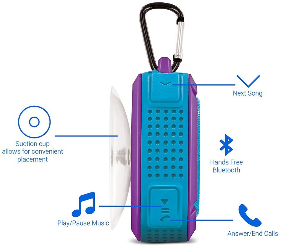 Aduro&reg; AquaSound WSP60 Shock / Splash / Dirt / Snow proof, Wireless Speaker - Smartphones & Bluetooth Devices... N4