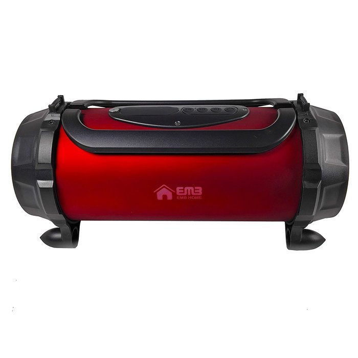EMB Professional EURO21 Rechargeable Portable Bluetooth Boombox Speaker System w/ AUX/USB/MP3 Player - Dark RED N3