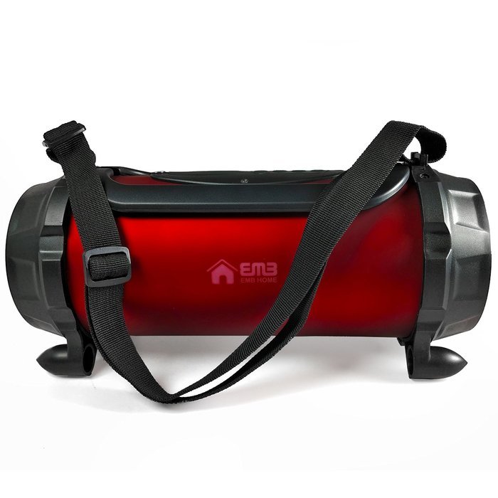 EMB Professional EURO21 Rechargeable Portable Bluetooth Boombox Speaker System w/ AUX/USB/MP3 Player - Dark RED N5