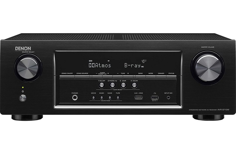 Denon AVR-S710W 7.2 Channel 4K Receiver (Bluetooth, Wi-fi, Airplay, Atmos) + Polk Audio Theater Bundle (4) TSi100... N2