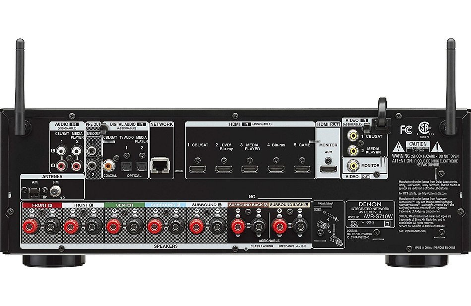 Denon AVR-S710W 7.2 Channel 4K Receiver (Bluetooth, Wi-fi, Airplay, Atmos) + Polk Audio Theater Bundle (4) TSi100... N3