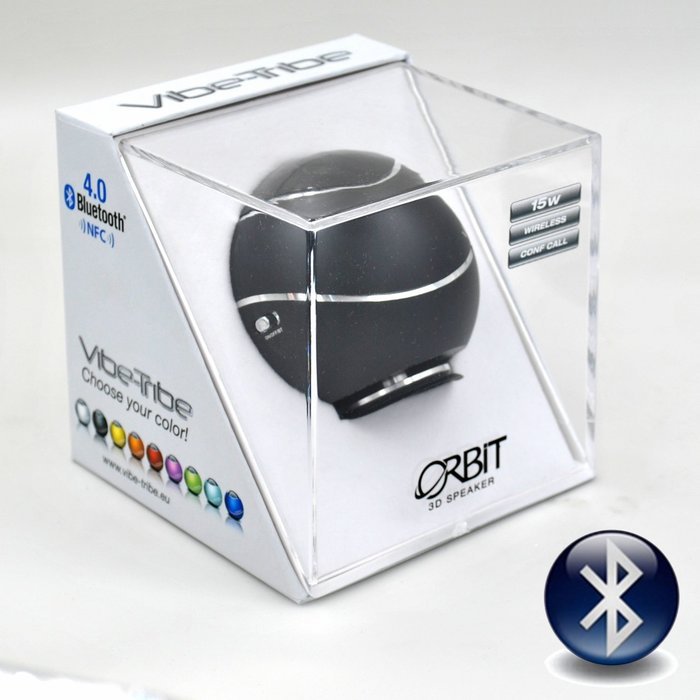 Vibe-Tribe Orbit Black: 15 Watt Bluetooth Vibration Speaker with Hands Free N5