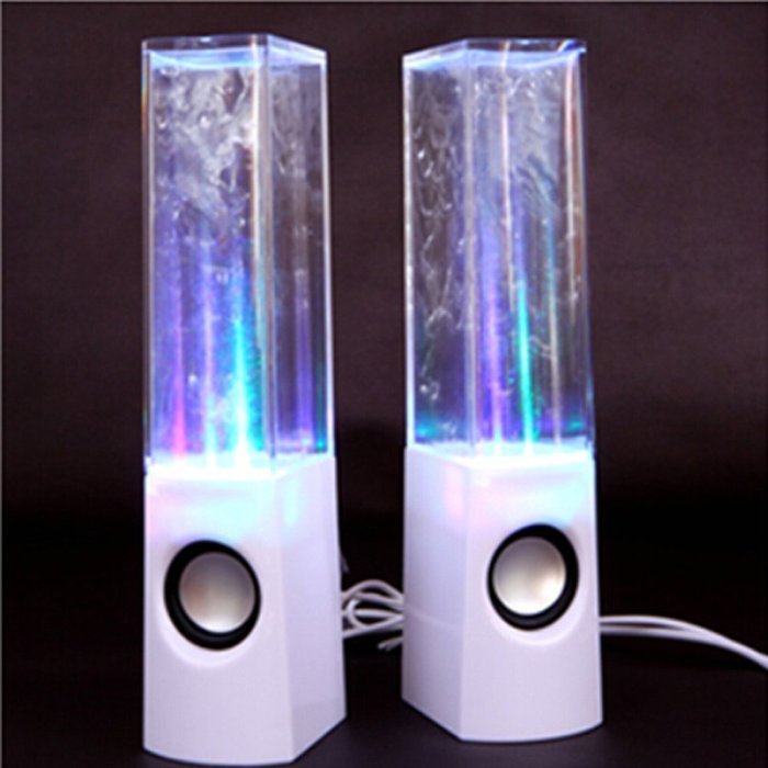 KevenAnna Bluetooth Colorful LED Fountain Dancing Water Speakers for iPhone iPad Cellphone PC (White) N4
