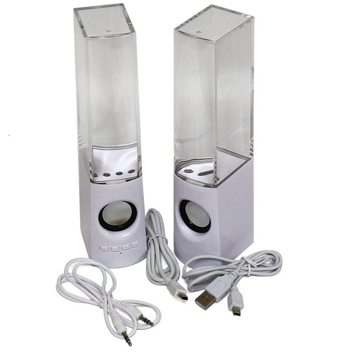 KevenAnna Bluetooth Colorful LED Fountain Dancing Water Speakers for iPhone iPad Cellphone PC (White) N6