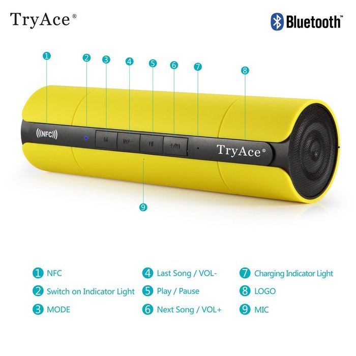 TryAce&reg; Portable Boombox NFC Wireless Bluetooth Speaker, Ultra Bass Booster/Power Crystal-Clear Sound/Subwoofer... N14