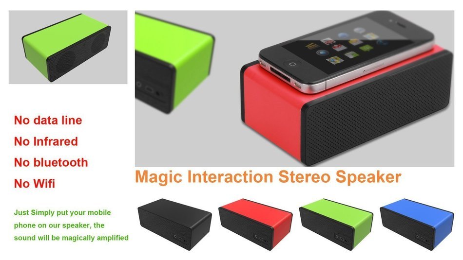 ECSEM Portable Wireless Speaker Induction Magic Near Field Touch Amplifier Sound Box Speaker for iPhone 6 Plus...