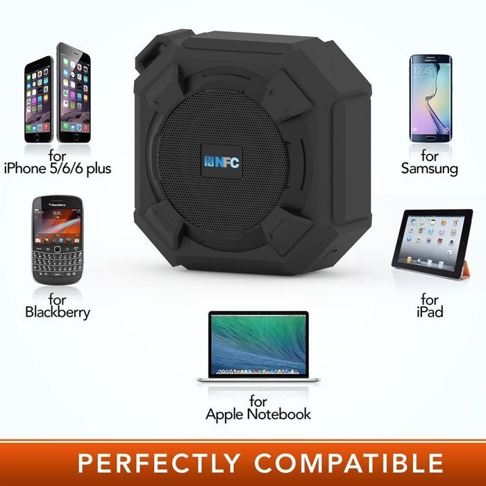 Amuoc Bluetooth Speakers, Portable IP65 Waterproof Outdoor/Shower Bluetooth Speaker Rugged Hi-Def Bass Sound with... N18