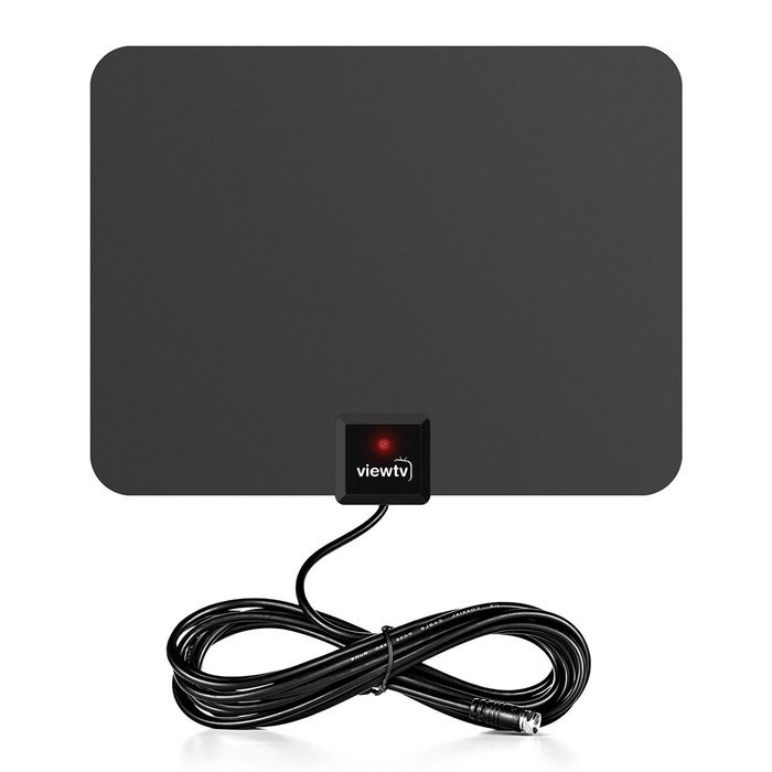 ViewTV Silver Series Flat HD Amplified Digital Indoor TV Antenna with Detachable Signal Amplifier - 50 Miles Range... N2