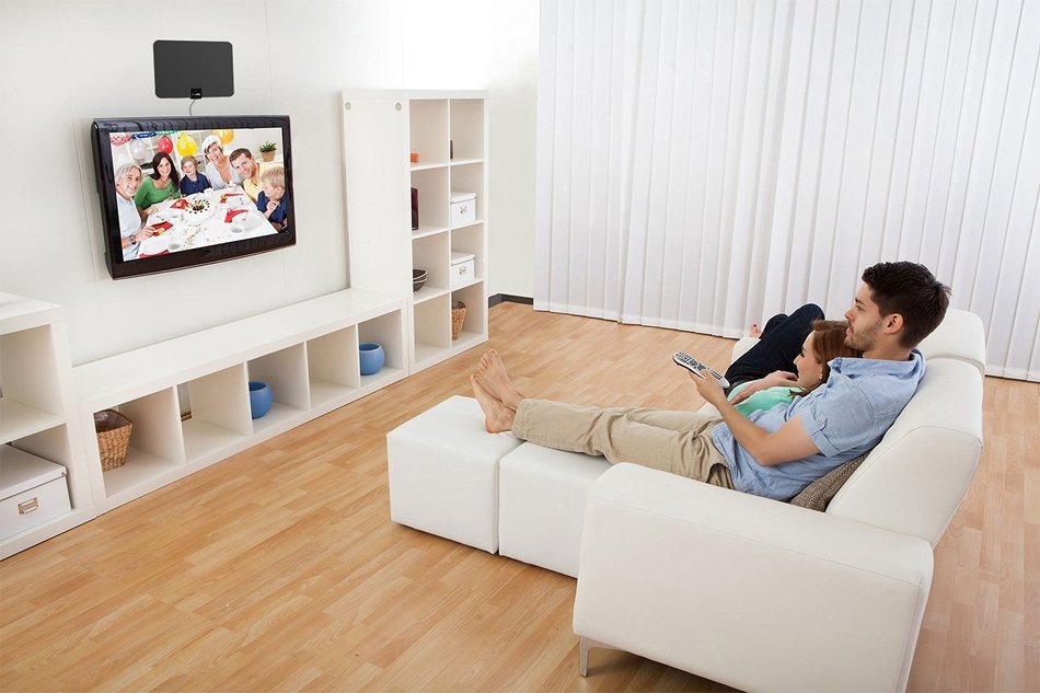 ViewTV Silver Series Flat HD Amplified Digital Indoor TV Antenna with Detachable Signal Amplifier - 50 Miles Range... N4