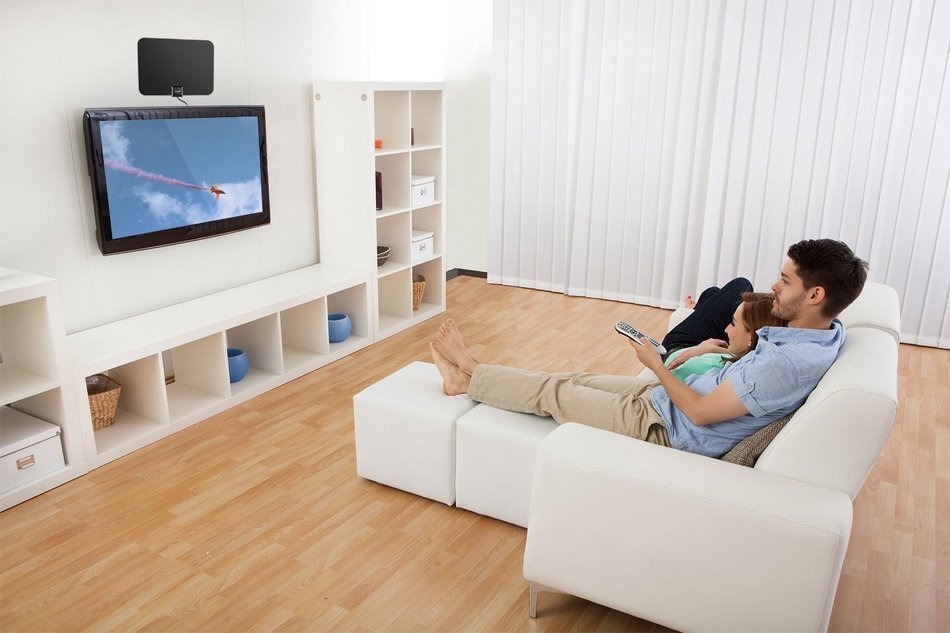 ViewTV Silver Series Flat HD Amplified Digital Indoor TV Antenna with Detachable Signal Amplifier - 50 Miles Range... N11
