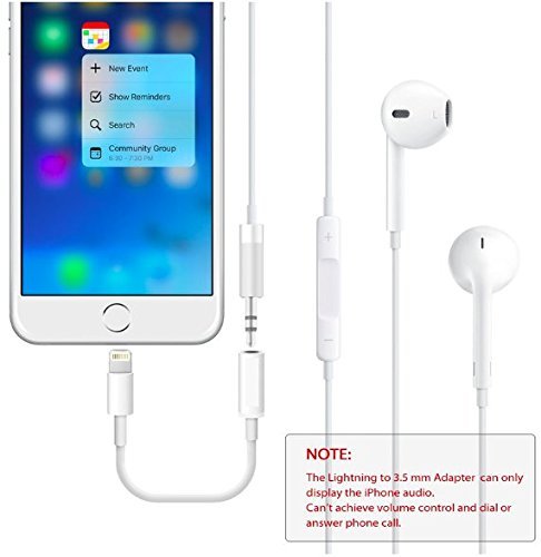 2 pack Lightning to 3.5 mm headphone Jack adapter compatible for iPhone 7 N2