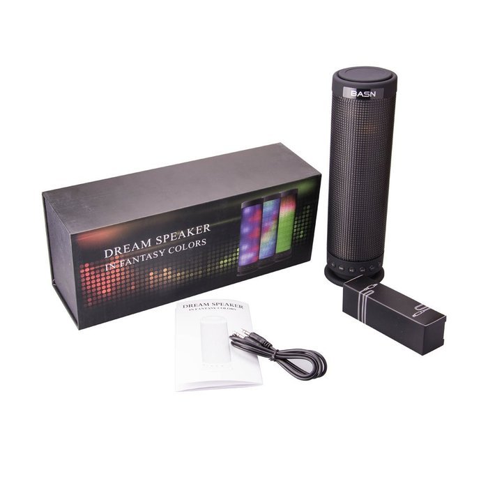 BASN Bluetooth Wireless Speaker with Microphone 4800mah Rechargeable Battery LED Light Subwoofer N2