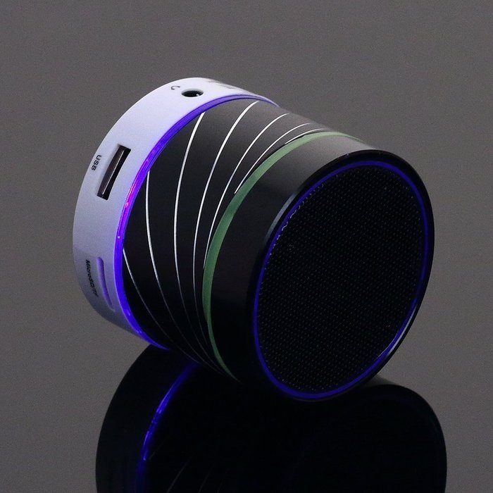 Lightweight Wireless Stereo Audio Bluetooth Speakers with Colorful Led Light Powered by Rechargeable Battery Build... N20