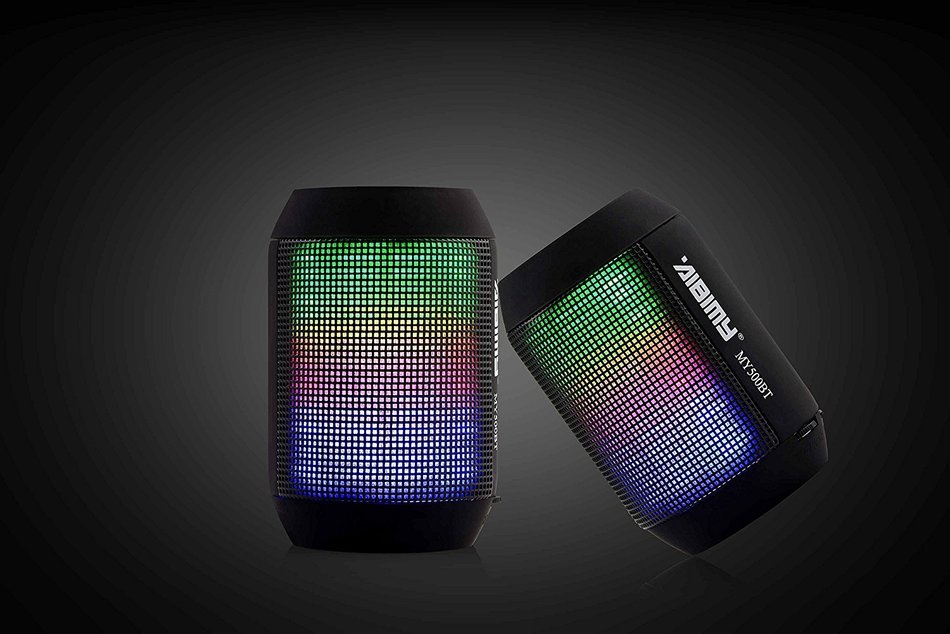 AIBIMY Portable Bluetooth Speakers, HD Sound Pulse Wireless Bluetooth Speaker with LED Lights, Support U-disk/... N4