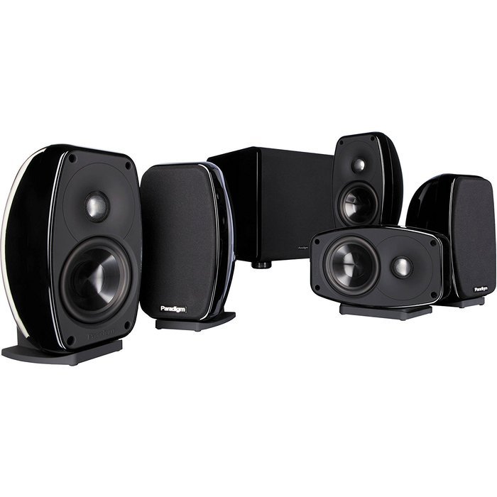Denon AVR-X2300W Receiver Bundle with Paradigm Cinema 100 CT Home Theater System N4
