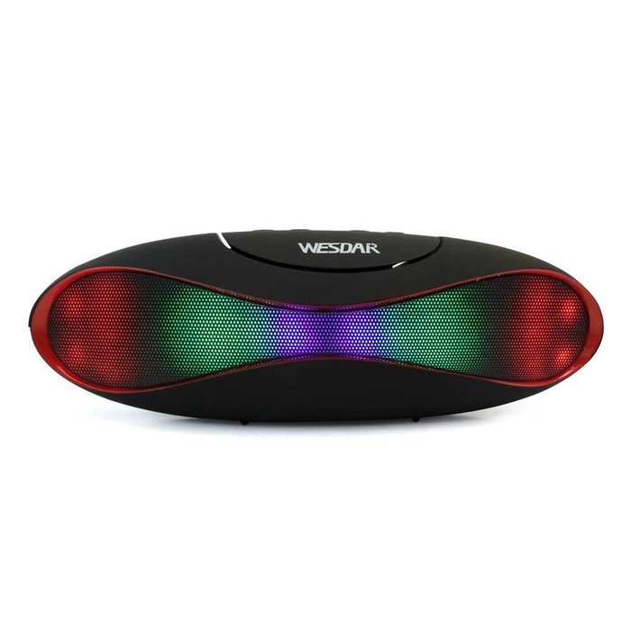 WESDAR Bluetooth Speakers with Lights For iPhone Android Bluetooth 4.0 - 5V 500mah RED - Weight in 7oz , R-052-2 N10
