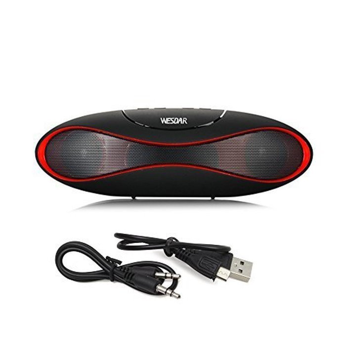 WESDAR Bluetooth Speakers with Lights For iPhone Android Bluetooth 4.0 - 5V 500mah RED - Weight in 7oz , R-052-2 N11