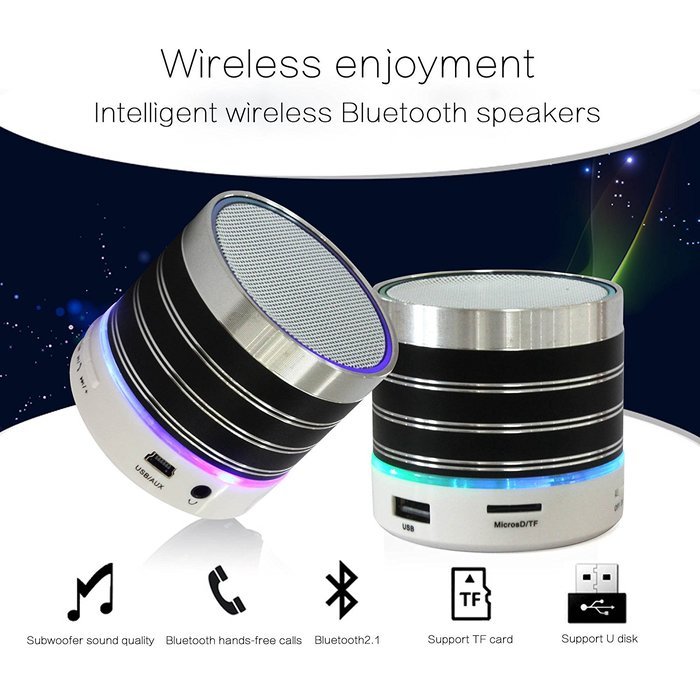 WESDAR Bluetooth Speakers with Lights For iPhone Android Bluetooth 4.0 - 5V 500mah RED - Weight in 7oz , R-052-2 N20