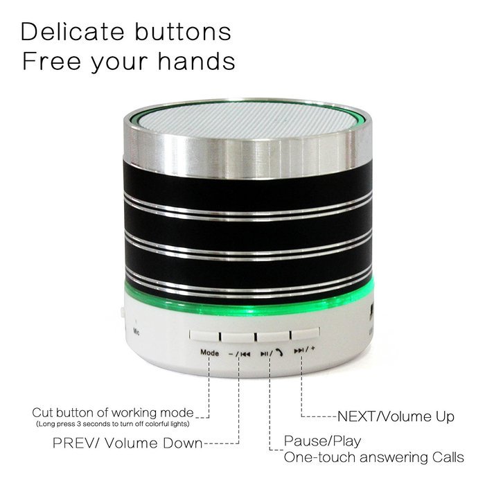 WESDAR Bluetooth Speakers with Lights For iPhone Android Bluetooth 4.0 - 5V 500mah RED - Weight in 7oz , R-052-2 N22