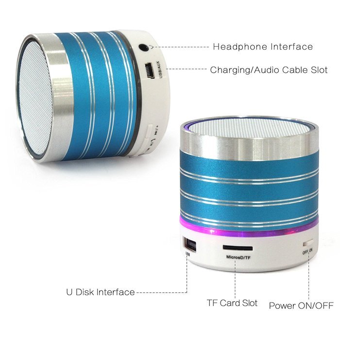 WESDAR Bluetooth Speakers with Lights For iPhone Android Bluetooth 4.0 - 5V 500mah RED - Weight in 7oz , R-052-2 N32
