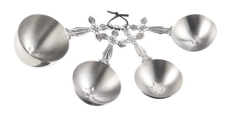 Ganz 4-Piece Stainless Steel Measuring Cups Set, Cross