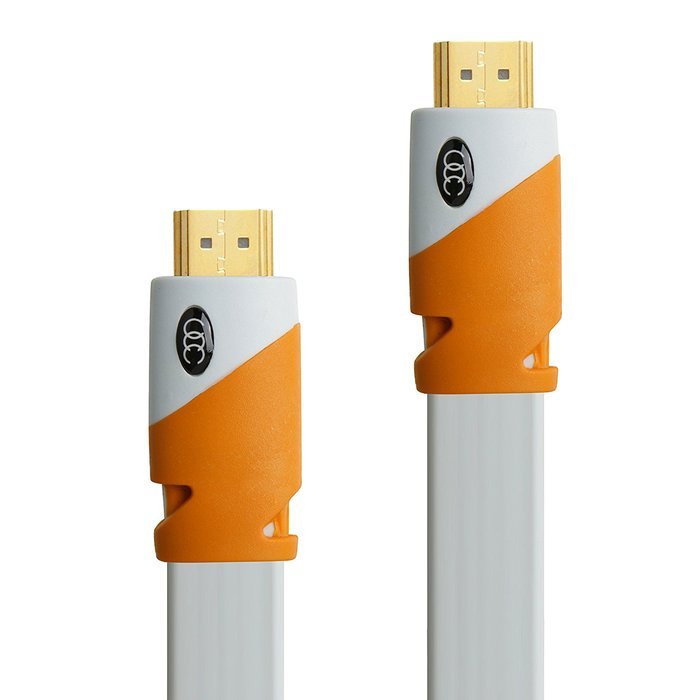 FLAT HDMI Cable 2.0 - 25 Feet, High Speed HDMI Flat Wire, 7.6 Meter By Ultra Clarity - CL3 Rated - Audio Return... N9