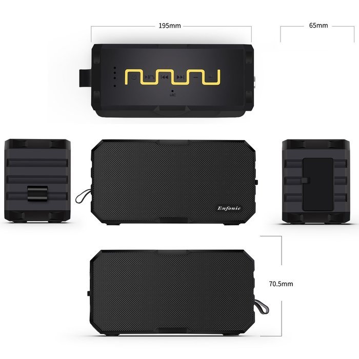 Enfonie F5 Wireless Bluetooth speaker Compact Portable Water Resistant Speaker for iPhone iPad Tablets N6