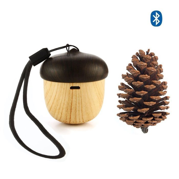 Mini Wooden Nut Bluetooth Speaker by BOOMER VIVI Small Body-Loud Sound Ultra-Portable Speaker Playtime 6 hours...
