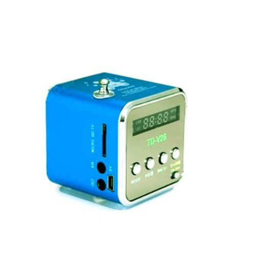 HuntGold Mini Portable USB Digital PC Speaker Micro SD/TF Card MP3 Music Player&FM Radio(blue) N6
