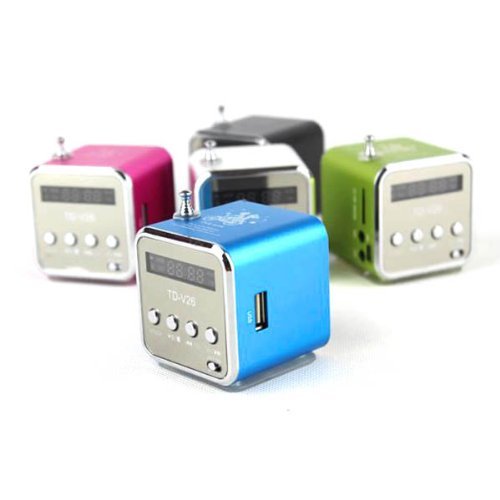 HuntGold Mini Portable USB Digital PC Speaker Micro SD/TF Card MP3 Music Player&FM Radio(blue) N8