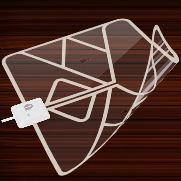 1byone Window Antenna 50 Miles Super Thin HDTV Antenna with 20ft Coaxial Cable, Extreme Soft Design and Lightweight N6