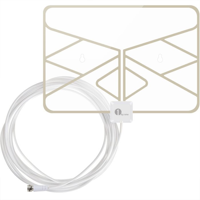 1byone Window Antenna 50 Miles Super Thin HDTV Antenna with 20ft Coaxial Cable, Extreme Soft Design and Lightweight N8