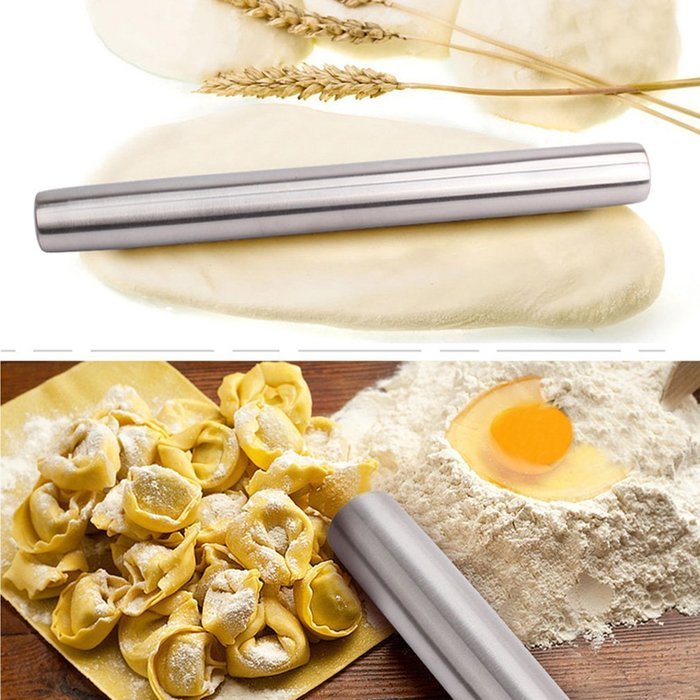 TedGem Stainless Steel Rolling Pin, Metal Rolling Pin for Bakers, Cookie & Pastry Dough N2