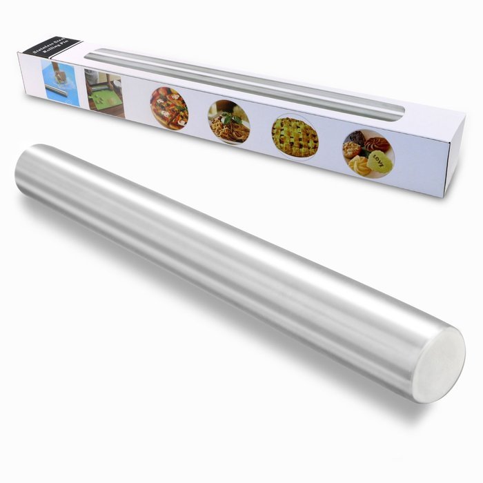 TedGem Stainless Steel Rolling Pin, Metal Rolling Pin for Bakers, Cookie & Pastry Dough N9