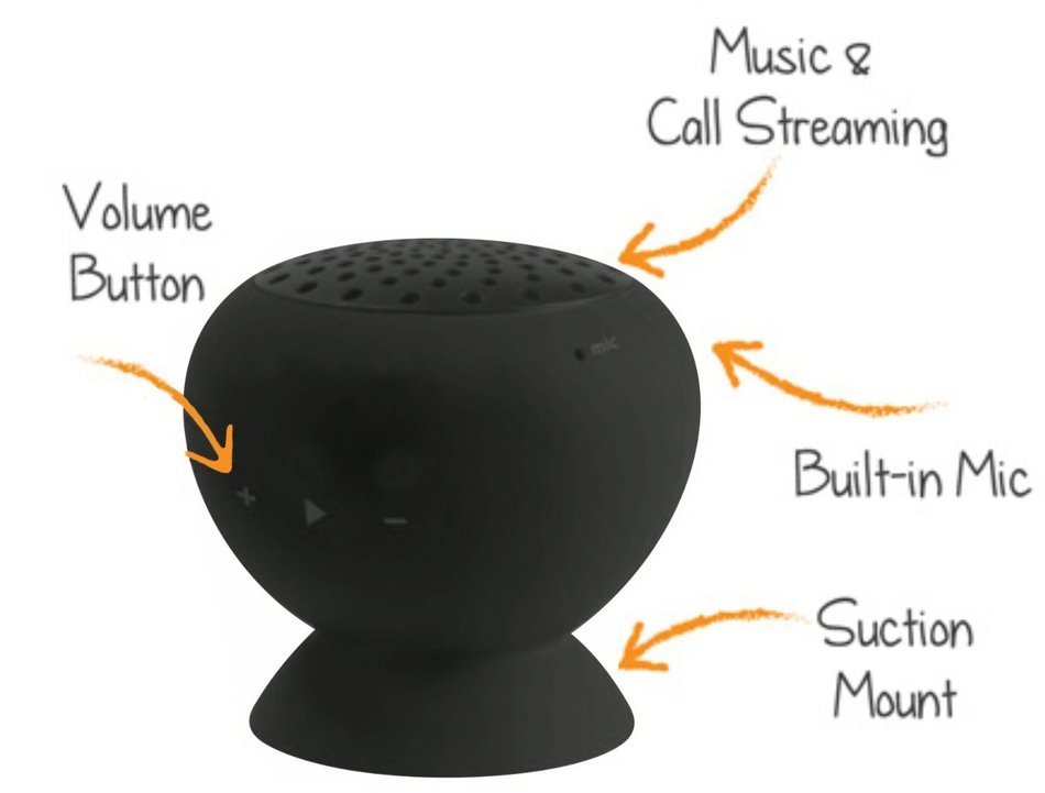 amtonseeshop Waterproof Mini Mushroom Wireless Bluetooth Speaker (Black) N2
