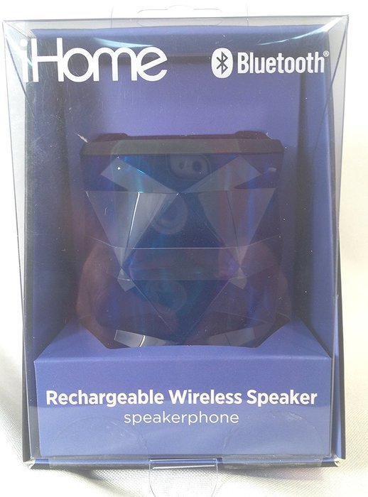 iHome Blue Translucent Glass Rechargeable Bluetooth Wireless Speaker iBT67LTC