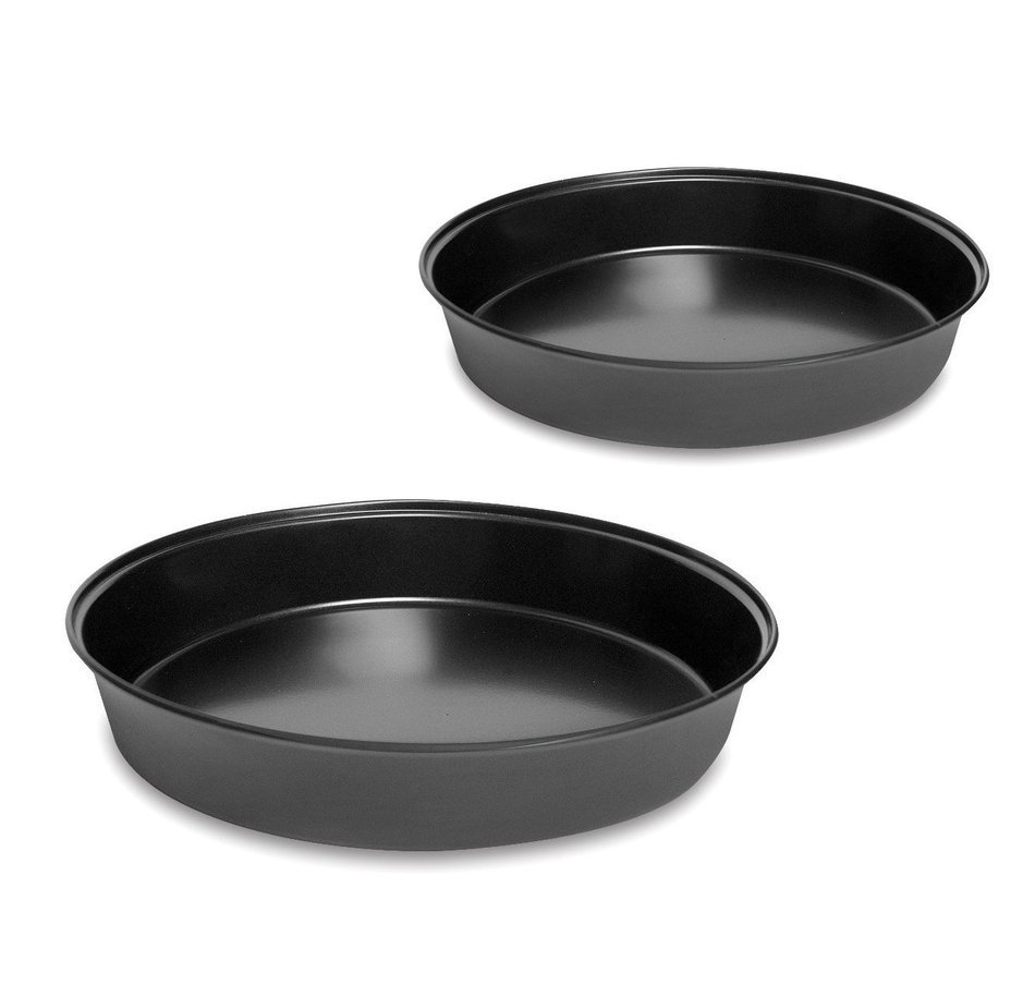 HornTide Non-Stick Bakeware 8.5-inch 9.5-inch Round Cake Pan Deep Dish Regular Size 2-Piece Set Black
