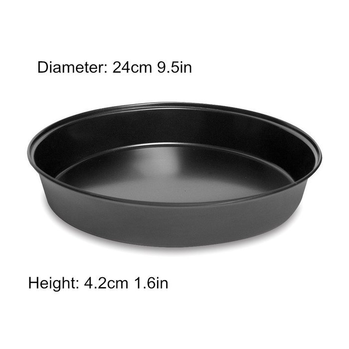 HornTide Non-Stick Bakeware 8.5-inch 9.5-inch Round Cake Pan Deep Dish Regular Size 2-Piece Set Black N4
