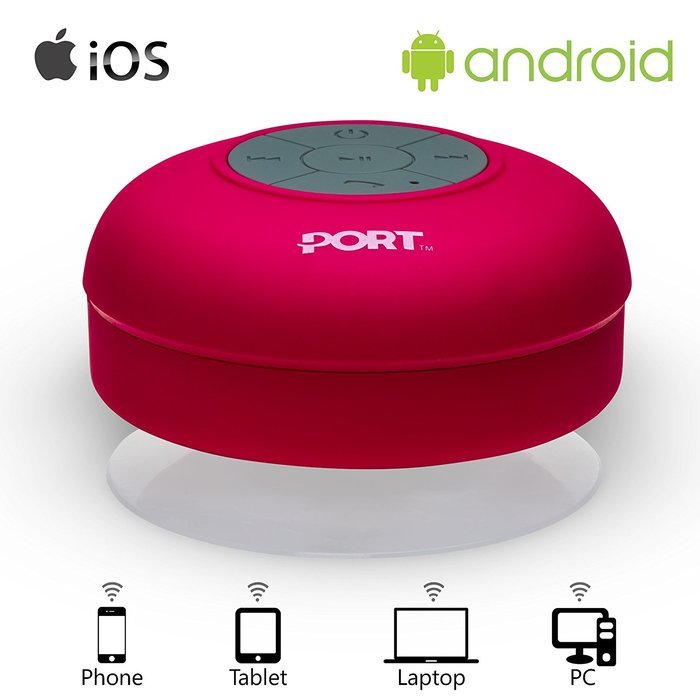 PORT Water Proof Bluetooth 3.0 Speaker, Water Resistant Mini Wireless Shower Speaker, Handsfree Portable Speakerphone... N2