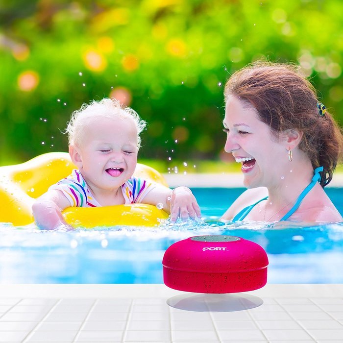 PORT Water Proof Bluetooth 3.0 Speaker, Water Resistant Mini Wireless Shower Speaker, Handsfree Portable Speakerphone... N6