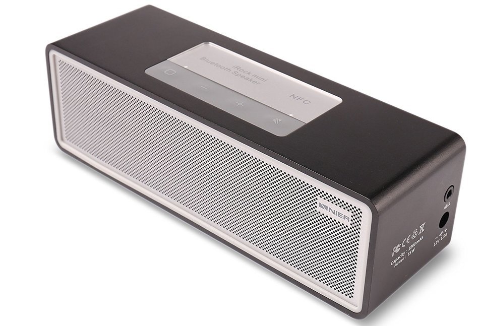 NIER iRock Mini Portable Wireless Bluetooth Speaker With Aluminum Housing, 7.5W2 Total 15W, Powerful Sound(Black) N6