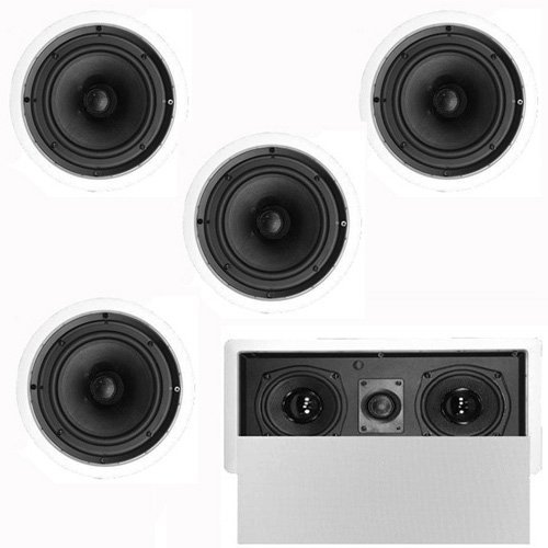 Theater Solutions 5.1 Home Theater 6.5" Speaker Set with Center, 15" Powered Sub and More TS65CL51SET9 N2